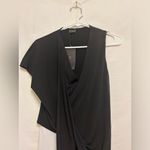 ZARA NWT W&B Collection Asymmetrical Draped Black and White Dress Size Small Photo 5