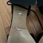 LK Bennett  Lali Block Heel Navy Blue Suede Round Toe Pump Lace Up Size 35 Photo 7