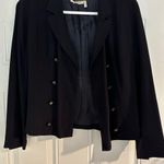 Salvatore Ferragamo  Vara Logo‎ Button Wool Collarless Jacket Blazer Black 10 Photo 4