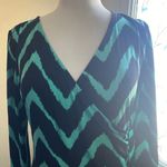 INC Womens Green/Black Long Sleeve V Neck Mini Sheath Dress Photo 1