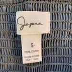 Japna  Smocked Puff Sleeve Square Neck Peplum Top Blue Cotton Small Cotagecore Photo 2