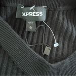 EXPRESS  Cut-Out Knit-Ribbed Sweater Dress Mock Neck Long Sleeve Black Size XL Photo 4