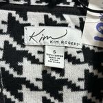 kim rogers  Black and White Houndstooth Open Front Cardigan, NWT, Small Photo 1