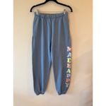Madhappy  High Rise Graphic Print Cotton Terry Jogger Pants Blue Women's Small Photo 2