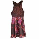Free People  Floral Embroidered Sleeveless Wool Winter Dress Small Dreamy Patchwork Boho Photo 9