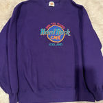 Hard Rock Cafe Vintage 90s Save The Planet Iceland Sweatshirt Purple USA! Large Photo 0