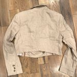 Free People Suit Shop Womens Natural Beige Linen  Cropped Blazer NWT Size 8 Photo 8