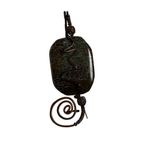 Vintage Large Stone Bronze Metalwork Brooch Pin Men Women Fashion Accessories Green Photo 4