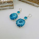 Aqua Blue Solar Quartz & Blue Topaz Earring’s Green Photo 1
