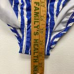 J.Crew Strapless Ruffle Swimsuit Sz 8 High Waist Striped One Piece Blue White Photo 5