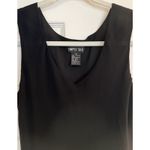 Simply Silk Dress Sz Large Black Midi Sleeveless Lined Ruffle LBD Formal Career Photo 4