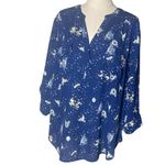 Torrid  Disney Cinderella Starry Night Chiffon Tunic Blouse Blue 2X Photo 1
