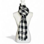 Ralph Lauren Polo  Black and White Checkered Scarf wool fringe winter unisex Photo 1
