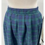 Vintage 70s Pendleton Midi Skirt Virgin Wool Plaid Tartan Green Navy Womens 8 Photo 3