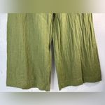 Max edition  London M Linen Blend Wide-Leg Pants in Olive Green Photo 4