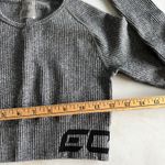 ECHT  Arise Comfort Crop‎ Top Long Sleeve Ribbed Athleisure Gray XS Photo 3