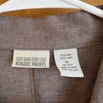 Nomadic Traders Linen Blend Blazer Womens XL Brown Single Button Collarless Gray Photo 2