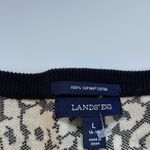 Lands' End Women’s Animal Print Cardigan Large Button up Sweater career fitted Photo 6