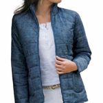 Soft Surroundings  Blue Quilted Puffer Jacket Womens Size xSmall Photo 2