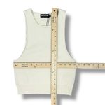 Pretty Little Thing  Ribbed Knit Racer Back Crop Tank Top Cream Medium Photo 10