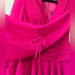 Mac Duggal  Pleated Bell Sleeve Chiffon Mini Dress Photo 6