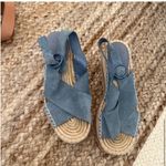 Marc Fisher  Blue Suede Platform Sandals Photo 2