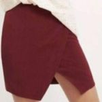 Madewell  Dusted Burgundy Parkway Silk Wrap Style Elastic Back Mini‎ Skirt Medium Photo 1