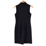 Armani Collezioni Sleek  Black Wool Crepe Sleeveless Zip Front Dress Size 6 Photo 4
