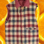 WOOL Red Green Plaid With‎ Large Inside Pockets Photo 0