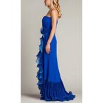 Tadashi Shoji  Strapless Pleated Mystic Blue Gown - L (New) Photo 1