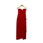 Miss Circle Talia Red Satin Lace Corset Maxi Dress Medium Photo 8