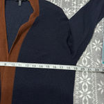 Eileen Fisher New Long Knit Navy Contrast Trim Side Slit Cardigan Large Petite Photo 10