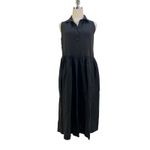 Frank & Eileen Daphne Washed Linen Pop Over Dress Black Photo 1