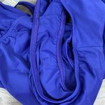 l*space L* Blue Purple Halter Neck Tie Scoop Back One Piece Swimsuit Sz.L Photo 7