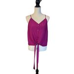 Sofia Vergara Sophia Vergara Fuchsia Sleeveless Tie Front Crop Blouse NWT Photo 1