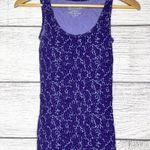 Faded Glory Purple Ribbed Cheetah Leopard Animal Print Sleeveless Stretch Tank Top Size Smal Photo 0