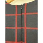 ZARA  Trafaluc Dress Womens Small Navy Red Windowpane Plaid Ruffle Sleeve Lined Photo 4