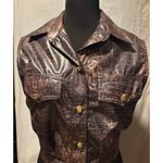 Opal Lorraine Wardy Vintage Reptile Snake Vest Hidden Snap Front Closure Brown Size XS Photo 2