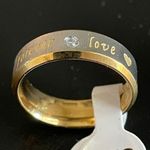Gold titanium forever love promise ring size 7 Photo 2