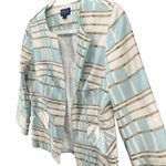 Pendleton  Blazer Jacket Womens 4 Blue Tan White Plaid Open Silk Blend Preppy Photo 1