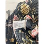 Nevena Rae Womens Jumpsuit Floral Multicolor Smocked Button Short Sleeve Size L Black Size L Photo 7