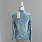 Yeokou Long Sleeve Chambray Button Down Jean Shirt S Photo 2