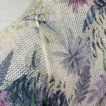 J. Jill purple green floral linen blend open knit breathable top size small Photo 9