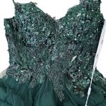 Mac Duggal  20645 Embellished Tulle Mini Dress Hunter Green Size 2 NWT‎ Photo 5