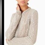 Giorgio Armani emporio armani cardigan Woman’s tie front sequin linen blouse cardigan $800 glam Photo 2