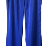 Calvin Klein  NWOT Satin Pull On Wide Leg Pants Size XL Blue Pockets Photo 0