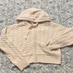 American Eagle  Cream Zip-up Cardigan Photo 0