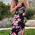 Lulus Black Floral Long Dress Photo 4