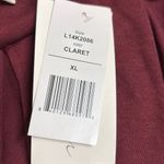 Brea Canyon XL Burgundy Mock Neck Keyhole Long Sleeve Banded Hem Top NWT Office Red Photo 8