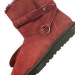 Abeo REGINA Neutral Support Shearling Ankle Boots winter warm comfort Burgundy Red Size 9 Photo 0
